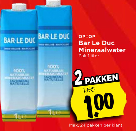 Bar le Duc   mineraalwater folder aanbieding bij  Vomar - details