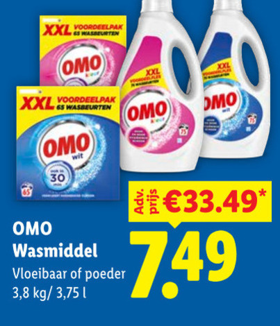 Omo   wasmiddel folder aanbieding bij  Lidl - details