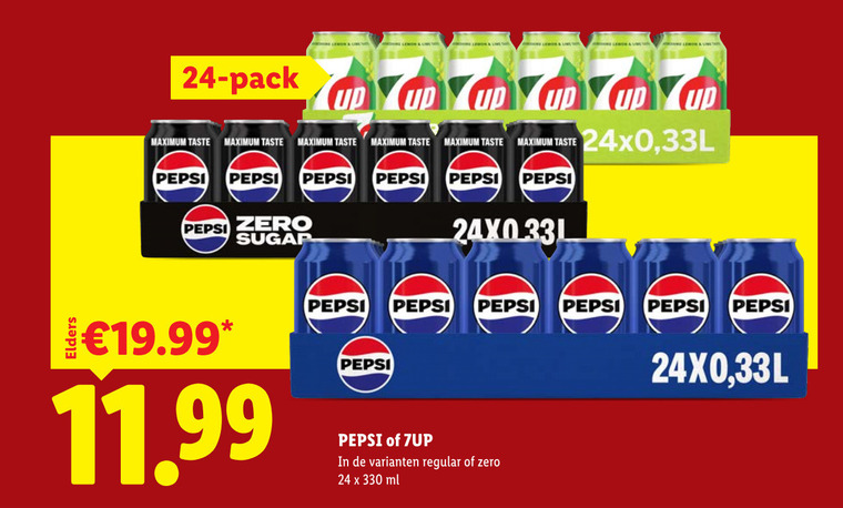 coca-cola sisi cola frisdrank 24 330 pack up taste pepsi zero regular ml folder aanbieding bij Lidl Coca-Cola cola, frisdrank folder aanbieding bij Lidl - details