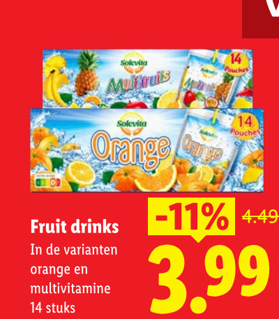 fruitdrank 14 solevita orange fruit drinks multivitamine stuks 3.99 folder aanbieding bij Lidl
