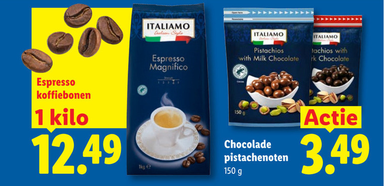 Italiamo   koffiebonen folder aanbieding bij  Lidl - details