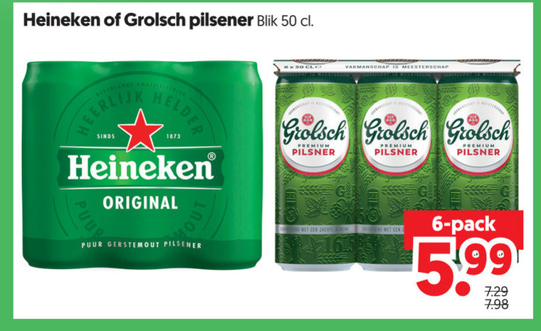 Heineken   blikje bier folder aanbieding bij  Dekamarkt - details