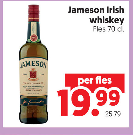 jameson whisky triple distilled irish whiskey john fles folder aanbieding bij Dekamarkt Jameson whisky folder aanbieding bij Dekamarkt - details
