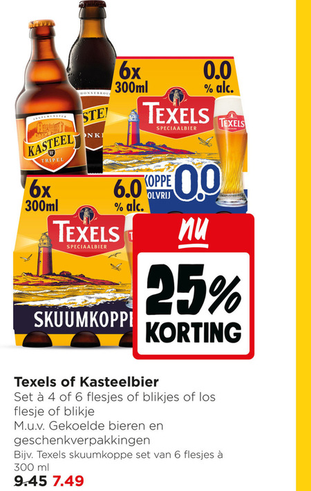 kasteelbier texels speciaalbieren 4 6 25 300 ingelmunster kasteel tripel 6x 300ml 0.0 speciaalbier 00 blikjes flesje blikje bieren geschenkverpakkingen skuumkoppe ml folder aanbieding bij Jumbo Kasteelbier speciaalbier folder aanbieding bij Jumbo - details