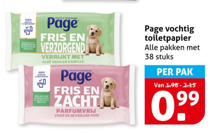 page vochtig toiletpapier 17 100 biologisch fris verzorgend verrijkt aloe vera kamille doekjes zacht parfumvrij gevoelige huid pakken stuks pak folder aanbieding bij Hoogvliet Page vochtig toiletpapier folder aanbieding bij Hoogvliet - details