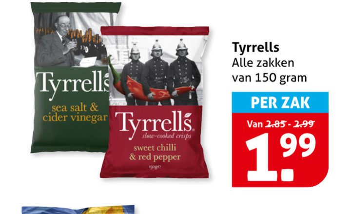 Tyrells   chips folder aanbieding bij  Hoogvliet - details