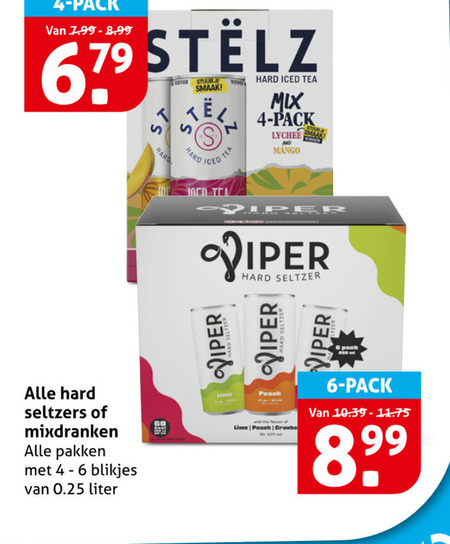 Viper   hard seltzer folder aanbieding bij  Hoogvliet - details