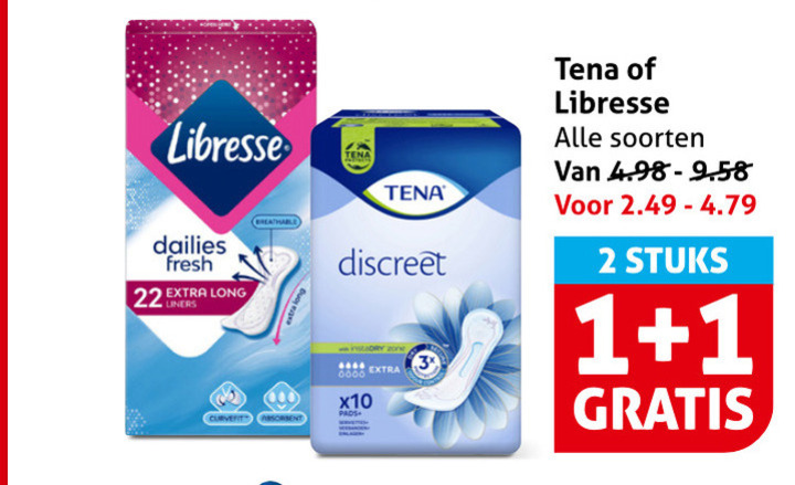 Libresse   inlegkruisjes, maandverband folder aanbieding bij  Hoogvliet - details
