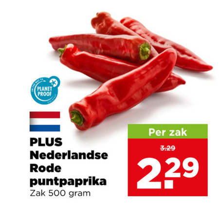 puntpaprika 500 planet proof nederlandse rode zak folder aanbieding bij Plus