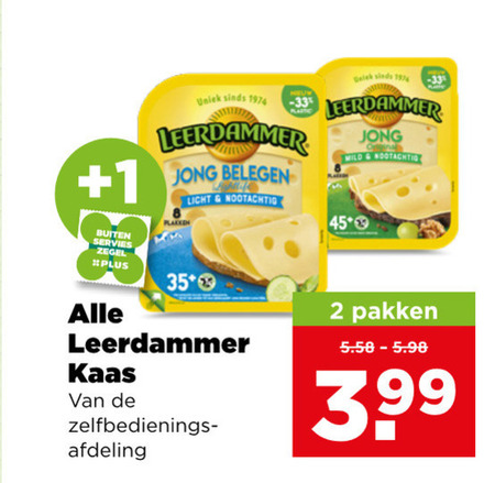 Leerdammer   kaasplakken, kaas folder aanbieding bij  Plus - details