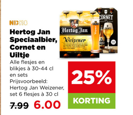 hertog jan cornet uiltje speciaalbieren 6 25 30 nix18 speciaalbier weizener blikjes folder aanbieding bij Plus Uiltje speciaalbier folder aanbieding bij Plus - details