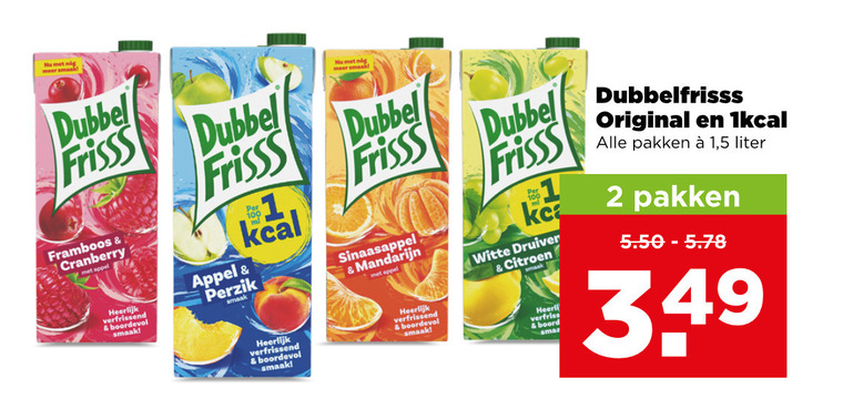 Dubbelfrisss   fruitdrank folder aanbieding bij  Plus - details