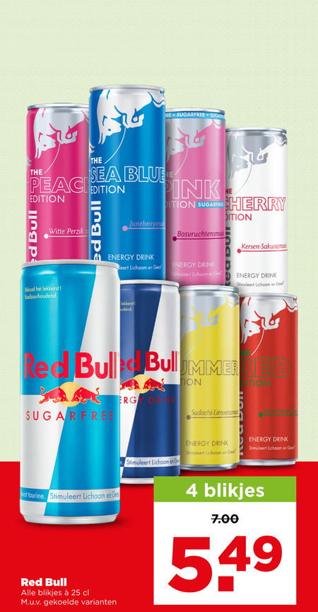 Red Bull   energiedrank folder aanbieding bij  Plus - details