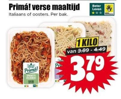 italiaanse maaltijd oosterse primea verse italiaans oosters bak pro beter leven folder aanbieding bij Dirk
