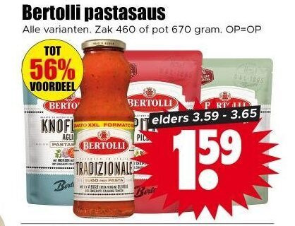 bertolli pastasaus zak pot voordeel pastas bel xxl tradizionale pasta elders 15 folder aanbieding bij Dirk Bertolli pastasaus folder aanbieding bij Dirk - details