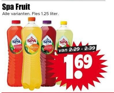 Spa en Fruit   fruitdrank folder aanbieding bij  Dirk - details