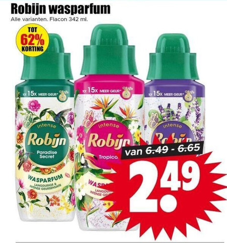 robijn wasverzachter flacon ml geur intense paradise secret tropical ge folder aanbieding bij Dirk Robijn wasverzachter folder aanbieding bij Dirk - details