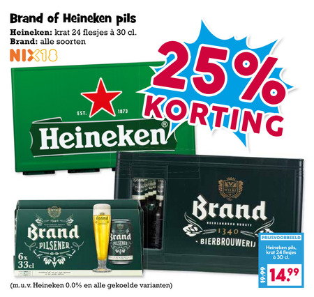 Brand   krat bier, blikje bier folder aanbieding bij  Boons&nbsp;Markt - details