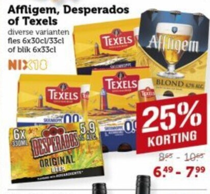 desperados texels affligem speciaalbieren 25 fles blik 6x 00 original beer blond folder aanbieding bij Coop Affligem speciaalbier folder aanbieding bij Coop - details