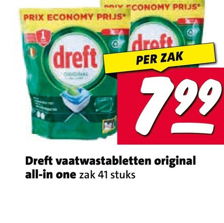 dreft vaatwasmiddel economy original draft zak vaatwastabletten all one stuks folder aanbieding bij Nettorama Dreft vaatwasmiddel folder aanbieding bij Nettorama - details