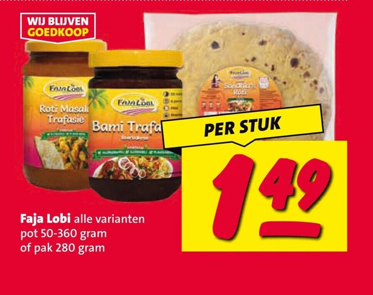 surinaamse maaltijd roti trafasie bami pot pak stuk folder aanbieding bij Nettorama
