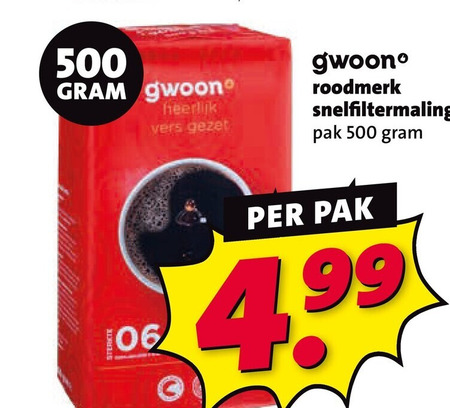 gwoon koffie 500 06 vers roodmerk snelfiltermaling pak folder aanbieding bij Nettorama Gwoon koffie folder aanbieding bij Nettorama - details
