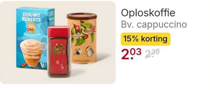 douwe egberts oploskoffie 15 macchiato cappuccino folder aanbieding bij Picnic Douwe Egberts oploskoffie folder aanbieding bij Picnic - details
