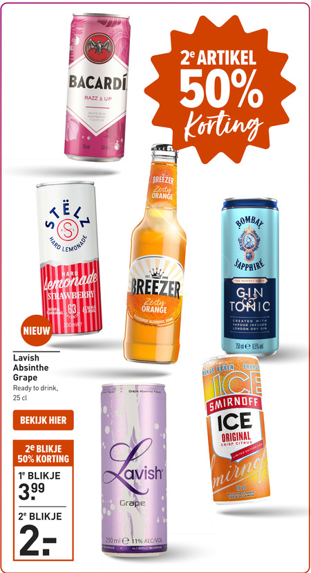 Bombay Sapphire   mixdrank, hard seltzer folder aanbieding bij  Gall&nbsp;&&nbsp;Gall - details