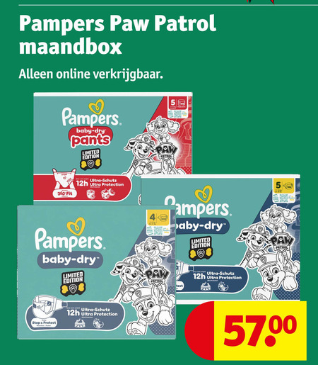 pampers luiers 5 360 paw patrol online baby dry pants limited edition fit ultra schutz protection campers stop protect folder aanbieding bij Kruidvat Pampers luiers folder aanbieding bij Kruidvat - details