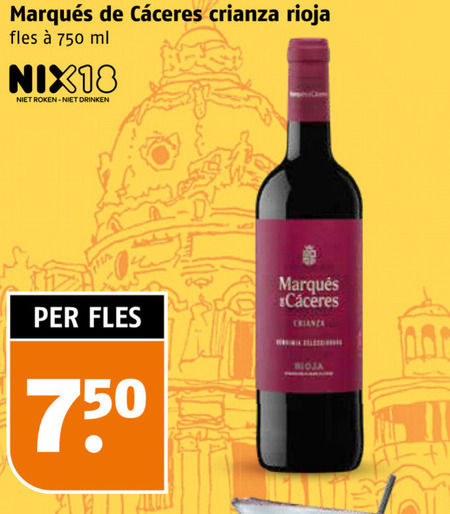 rode wijn 750 crianza rioja fles ml nix18 roken drinken folder aanbieding bij Poiesz