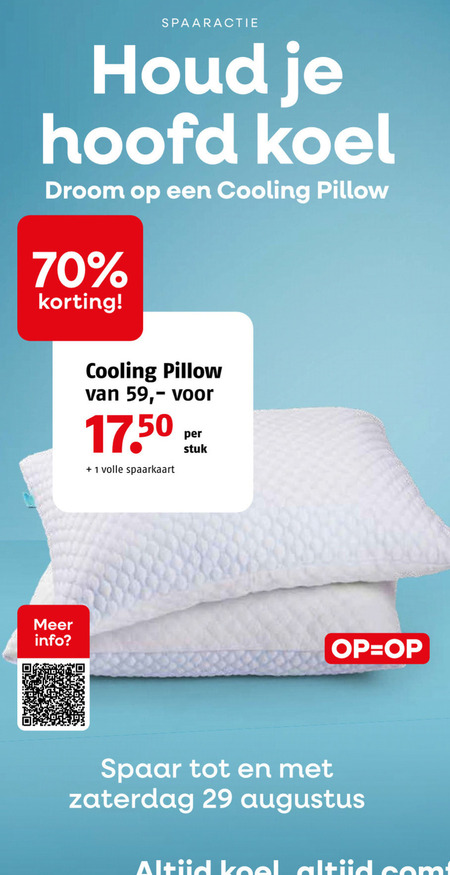 spaarakties spaaractie hoofd koel droom cooling pillow info 1 volle spaarkaart stuk spaar zaterdag folder aanbieding bij Poiesz