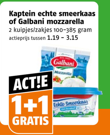 Galbani   smeerkaas, mozzarella folder aanbieding bij  Poiesz - details