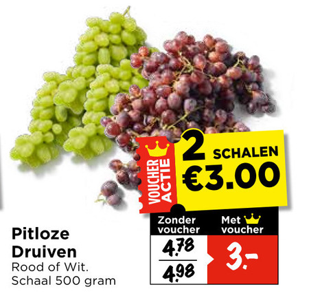 druiven 2 500 pitloze rood wit schaal voucher schalen folder aanbieding bij Vomar