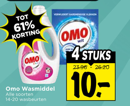 omo wasmiddel 4 soorten wasbeurten wit stuks folder aanbieding bij Vomar Omo wasmiddel folder aanbieding bij Vomar - details