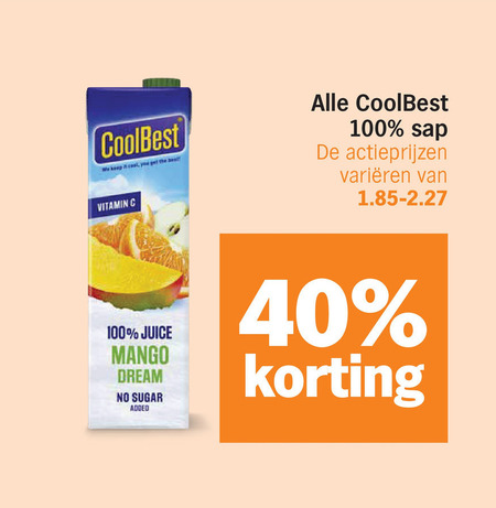 coolbest vruchtensap 40 100 vitamin sap varieeren juice mango dream sugar added folder aanbieding bij Albert Heijn Coolbest vruchtensap folder aanbieding bij Albert Heijn - details