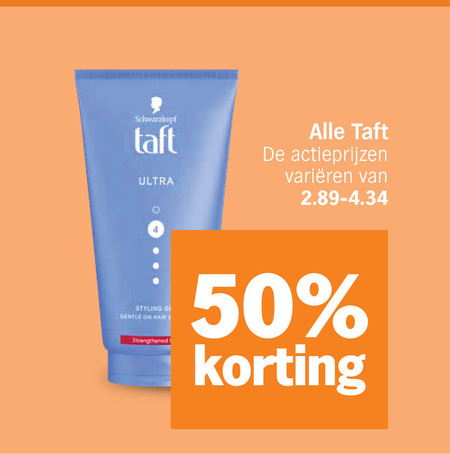 Taft   hairspray, haargel folder aanbieding bij  Albert&nbsp;Heijn - details