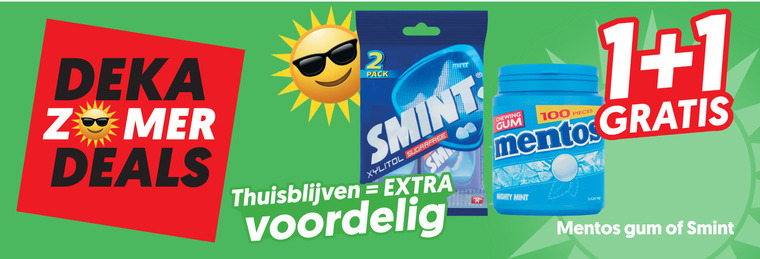 smint mentos kauwgom 1 2 100 deka deals pack mint sugarfree thuisblijven chewing gum pieces mighty folder aanbieding bij Dekamarkt Smint kauwgom folder aanbieding bij Dekamarkt - details