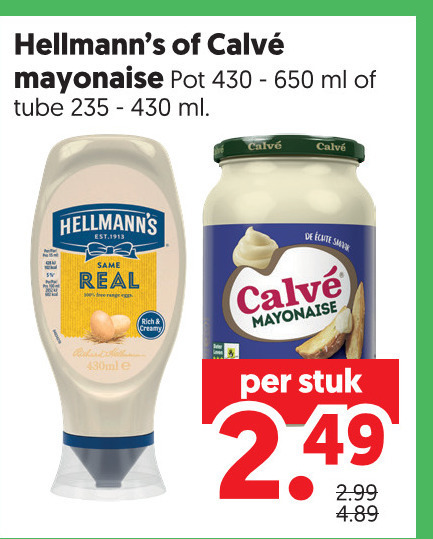 Hellmans   mayonaise folder aanbieding bij  Dekamarkt - details