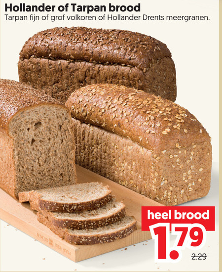 brood hollander tarpan fijn grof volkoren drents meergranen need to b folder aanbieding bij Dekamarkt