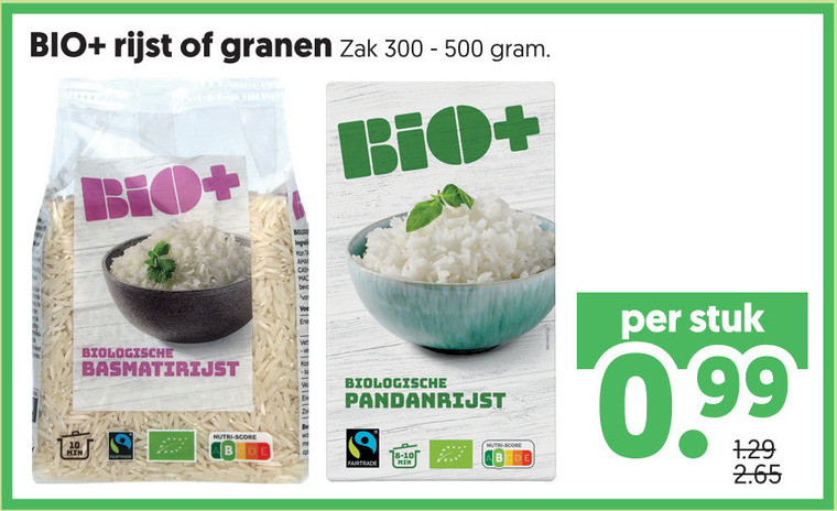 bio plus rijst 300 500 granen zak biologische basmatirijst pandanrijst stuk folder aanbieding bij Dekamarkt Bio Plus rijst folder aanbieding bij Dekamarkt - details