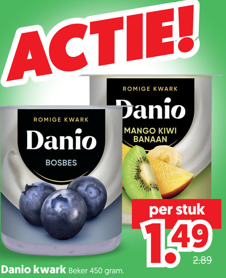 Danone Danio   kwark folder aanbieding bij  Dekamarkt - details