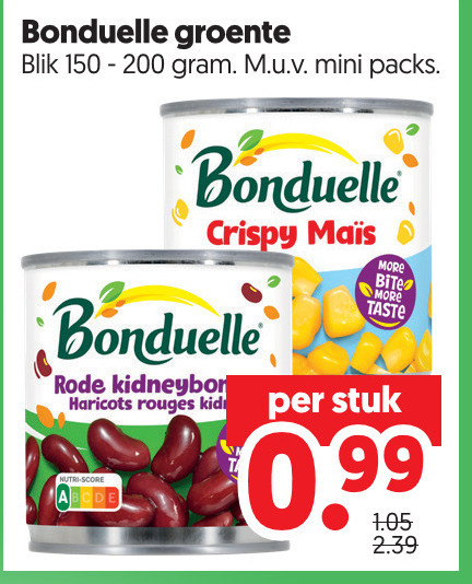 Bonduelle   groenteconserven folder aanbieding bij  Dekamarkt - details