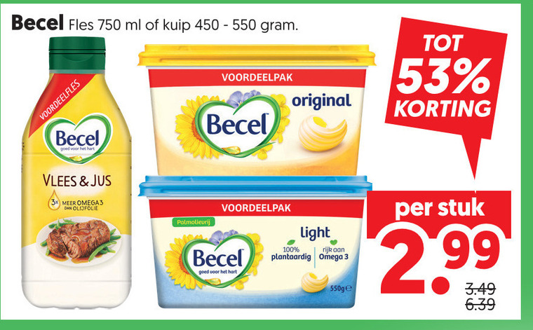 Becel   olie en vetten, margarine folder aanbieding bij  Dekamarkt - details