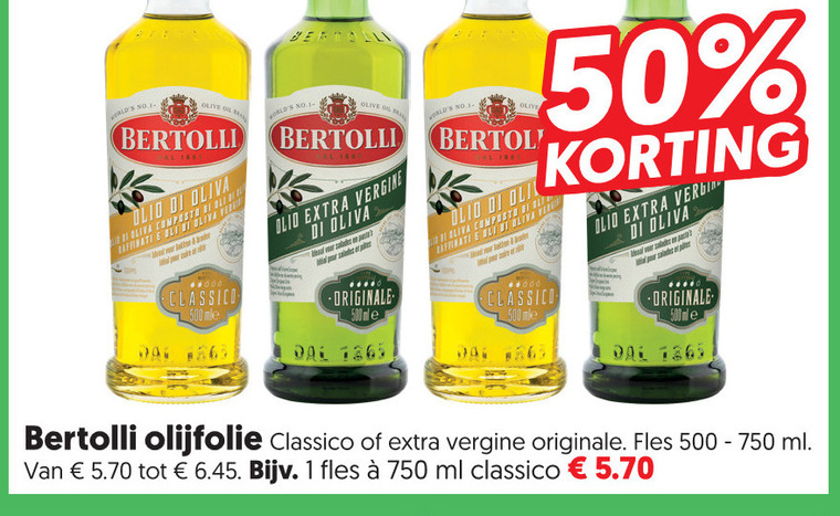 Bertolli   olijfolie folder aanbieding bij  Dekamarkt - details