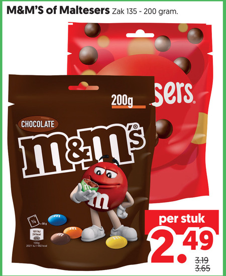 m en ms maltesers chocolade 12 200 2021 zak chocolate 100g 1 4 stuk folder aanbieding bij Dekamarkt M en Ms chocolade folder aanbieding bij Dekamarkt - details