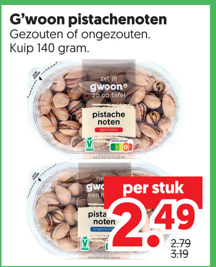 Gwoon   pistachenoten folder aanbieding bij  Dekamarkt - details