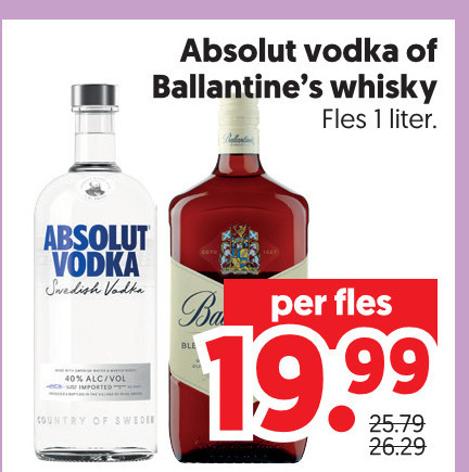 absolut whisky wodka 1 40 vodka fles liter swedish imported country folder aanbieding bij Dekamarkt Absolut whisky, wodka folder aanbieding bij Dekamarkt - details