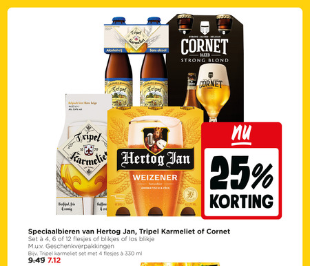 karmeliet hertog jan cornet speciaalbieren 3 4 6 12 13 16 25 33 330 belgisch biere belge tripel alcoholvrij sans alcohol strong blond belgian oaked bier 8 granen grains verfijnd fris romig brouwer weizener tarwebier aromatisch it oor 7 blikjes blikje geschenkverpakkingen ml folder aanbieding bij Jumbo Cornet speciaalbier folder aanbieding bij Jumbo - details