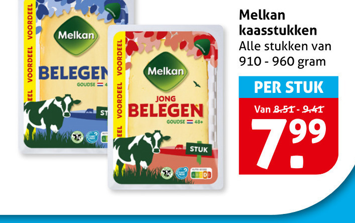 melkan kaas voordeel belegen jong goudse kaasstukken stukken stuk folder aanbieding bij Hoogvliet Melkan kaas folder aanbieding bij Hoogvliet - details