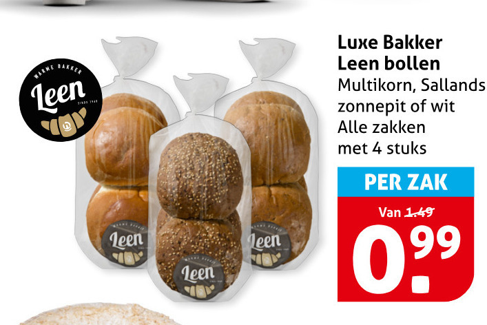 bolletjes 4 luxe bakker bollen multikorn sallands zonnepit wit zakken stuks zak folder aanbieding bij Hoogvliet